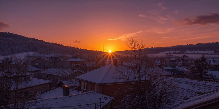 Sunset over a Georgian landscape in Zugdidi, highlighting warm lighting and natural scenery, Earth Day