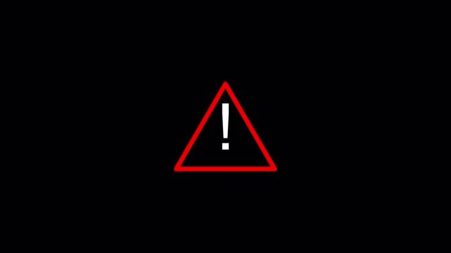 warning attention animation icon signal alert risk safety danger road warning sign sign symbol animated on  transparent background  in 4K animation 