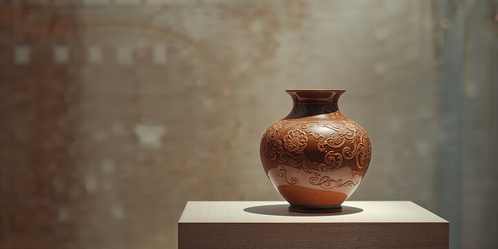 Ancient Goryeo celadon artifact showcased in a museum setting, focusing on cultural heritage