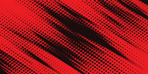 Dots halftone red color pattern gradient texture background. Dots pop art comics sport style vector illustration