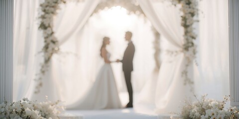 A pair exchanging wedding bands in a private white setting, highlighting their exclusive relationship