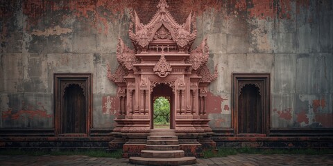 Historical stone structures amid dense foliage, highlighting erosion risk in heritage sites