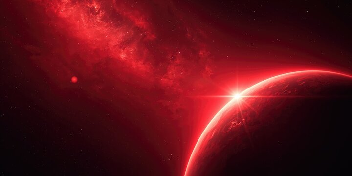 Red planetary landscape with rough terrain and varied textures, used as background for text or layout, Earth Day