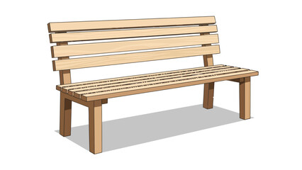 Wooden park bench with slatted seat and backrest