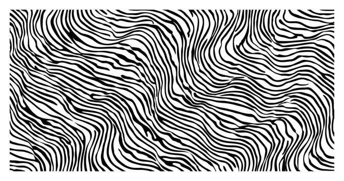 Abstract black and white organic wavy lines pattern
