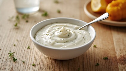 Basic tartar sauce served alongside fried fish, focusing on classic pairing, World Seafood Day