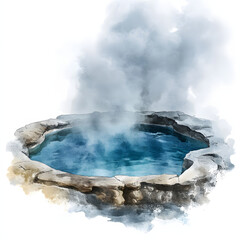 2D watercolor kaiser hot springs