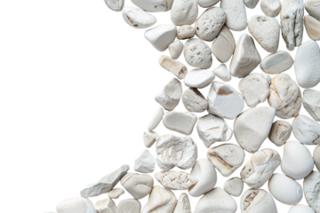 A gravel walkway slice taken from a top view, featuring fine pebbles arranged on a transparent background. Ideal for various design applications