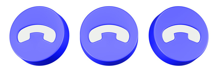 call end 3d render icon green button