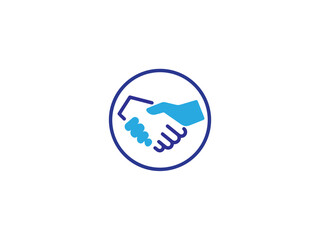 Holding hands or hand shake icon and illustration design 