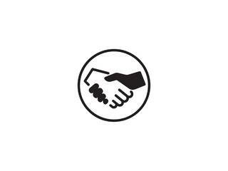 Holding hands or hand shake icon and illustration design 