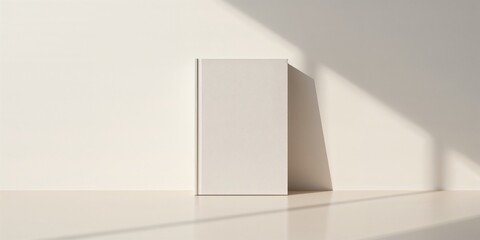 Fototapeta premium Hardback book with a dark cover placed on a table, highlighting focus on literature or learning, World Book Day