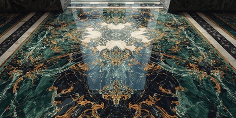 Colorful marble tile pattern, ideal for decorative flooring layouts