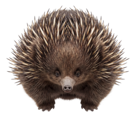 Compact short-beaked echidna featuring stout spines.