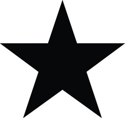 Black star silhouette icon CAD drawing flat vector illustration for rating favorite symbol logo design stock