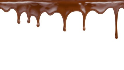 Rich chocolate dripping down with smooth flowing texture