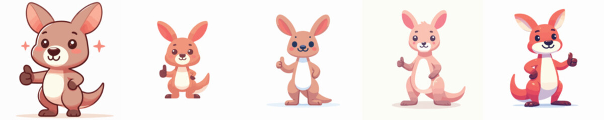 cute kangaroo vector giving thumbs up