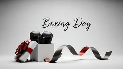 Boxing Day sale with unboxing boxing gloves