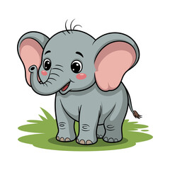 Fototapeta premium cartoon elephant in transparent background 