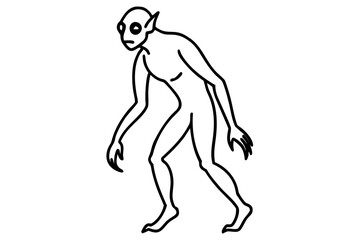 Fototapeta premium Skin Walker line art white background 