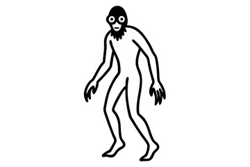 Fototapeta premium Skin Walker line art white background 