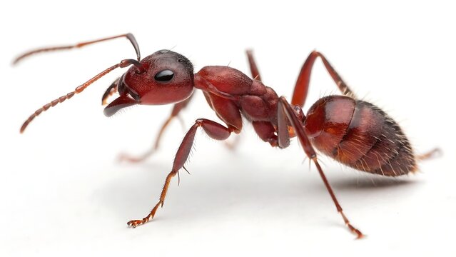 Red and desert ant detailed view with shadow. AI GENERATED.