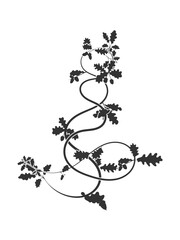 oak tree branch weaving pattern news vector art