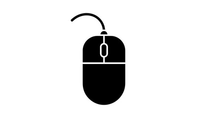 Wired Computer Mouse Icon / Silhouette