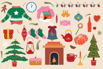 wintertime for Merry Christmas and Happy New Year seasonal greetings holiday background