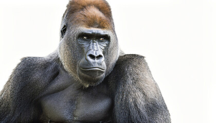 Fototapeta premium Powerful Silverback Gorilla Portrait with Intense Gaze
