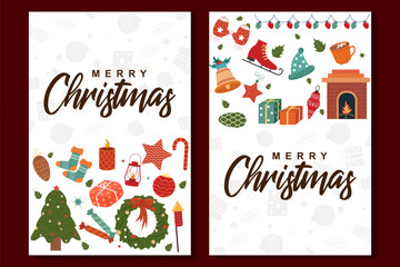 Naklejka premium wintertime for Merry Christmas and Happy New Year seasonal greetings holiday background