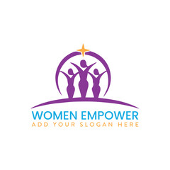 Obraz premium women empowering logo design vector