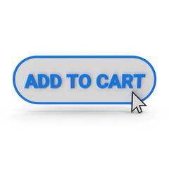 Add To Cart Button With Cursor For Online Shopping Concept