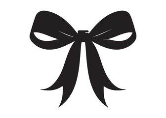 ribbon bow logo silhouette vector, tied bow logo icon silhouette, bow silhouette vector logo holiday icon gift, bows knot silhouette vector logo on white background