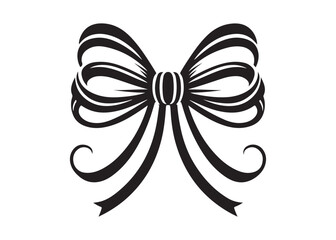 ribbon bow logo silhouette vector, tied bow logo icon silhouette, bow silhouette vector logo holiday icon gift, bows knot silhouette vector logo on white background