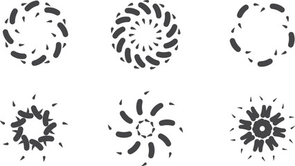 Collection of Abstract Circular Brush Stroke Motion Graphics and Graphic Elements