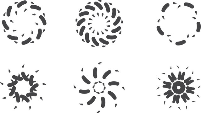 Collection of Abstract Circular Brush Stroke Motion Graphics and Graphic Elements