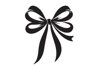 ribbon bow logo silhouette vector, tied bow logo icon silhouette, bow silhouette vector logo holiday icon gift, bows knot silhouette vector logo on white background