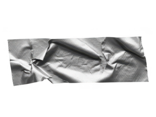 Crinkled silver foil strip