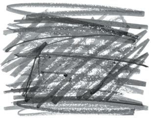 Gray scribbled lines and shapes on a white background, creating an abstract, textured design