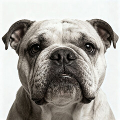 Fototapeta premium domestic dog, bulldog, artificial intelligence generator, AI, neural network image. background for the design