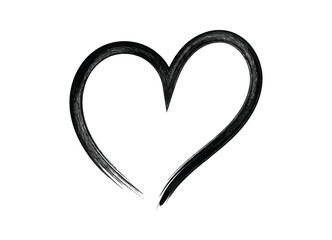 Hand drawn black outline heart symbol on a clean white background conveying love and emotion