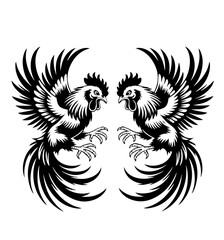 Obraz premium Fighting Cock Vector Illustration