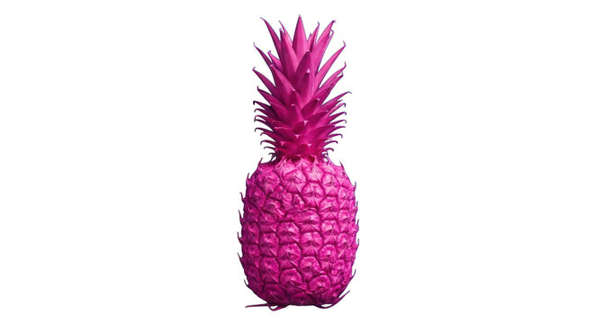 Bright pink pineapple decoration isolated on white background
