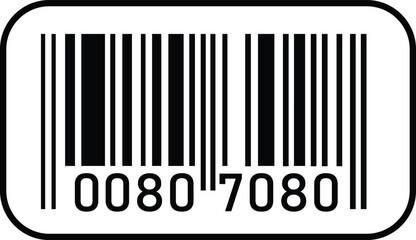 Barcode label with numbers on for product identification