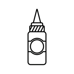 Obraz premium Black and white simple illustration of a glue bottle