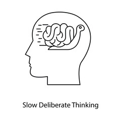 Slow Deliberate Thinking Icon. Vector Design