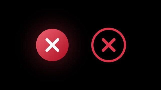Circular Red Error Cancel Icons