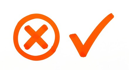 Orange Checkmark and Cross Symbols