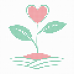 Simple Plant With Red Heart